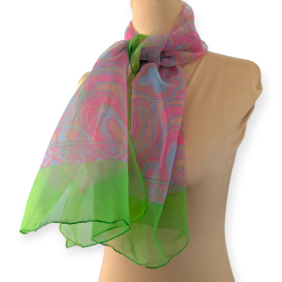 Vintage groovy psychedelic chiffon scarf - Picture 1 of 8